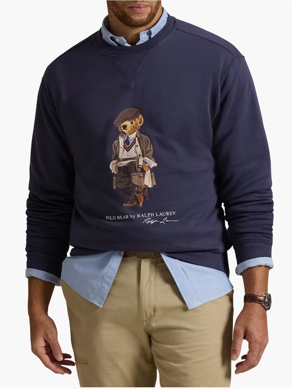 NEW Polo Ralph Lauren Iconic Polo Bear Sweatshirt Newport Navy Big & Tall